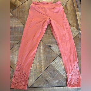 PINK Victoria's Secret Coral Lace Leggings
